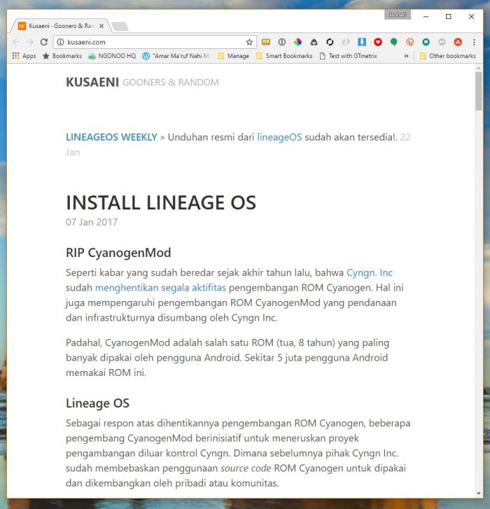 Website kusaeni com masih eksis