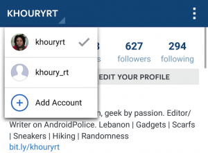 Salah satu Aplikasi Instagram yang sudah Multiple Account