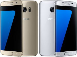 Samsung Galaxy S7 Edge Gold and White