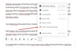 Reusable Block Gutenberg
