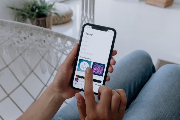 person using a smartphone