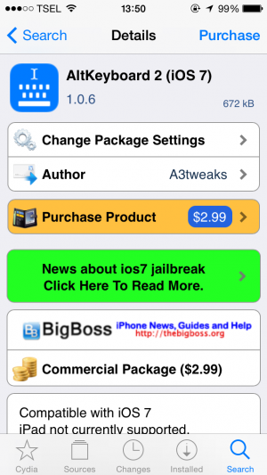 AltKeyboard 2 di Cydia Store
