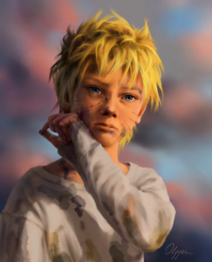 Gambaran Keren Naruto Kecil karya olggah