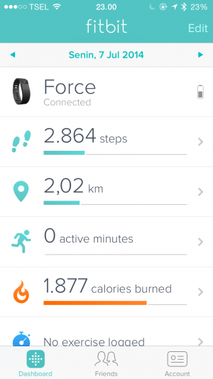Hari ke Pertama bersama FitBit Force