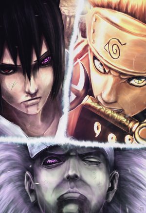 Sementara itu, Sasuke Naruto dan Rikudō Madara