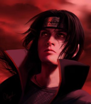 Itachi Uchiha kalem gambar oleh olggah