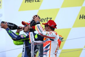 Minum sama sama Selebrasi Podium Silverstone MotoGP 2014