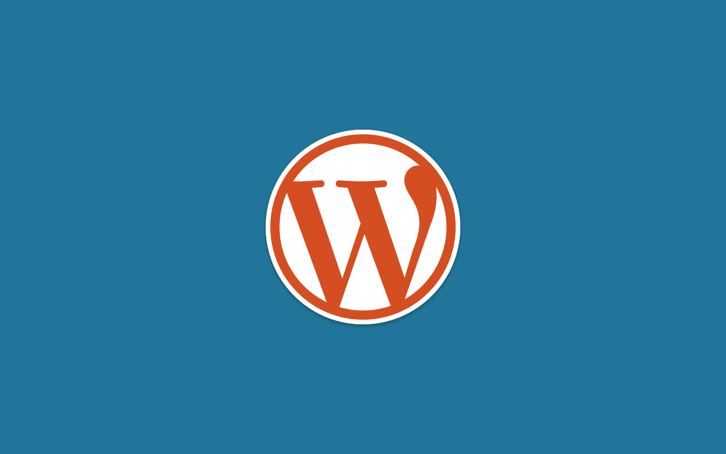 Logo WordPress Latar Biru Warna Orange