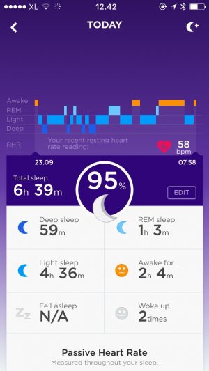 Kualitas Tidur pantauan Jawbone UP3