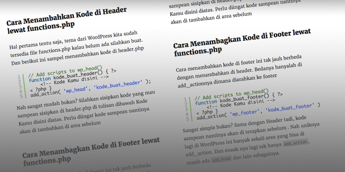 Cara Mudah Nambah Kode di Header & Footer WordPress