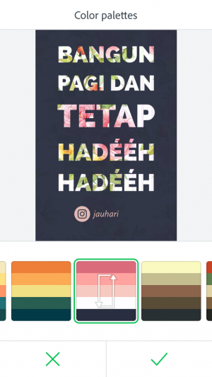 Custom palette adobe spark post