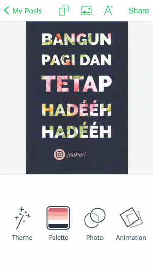 Hasil remix desain adobe spark post