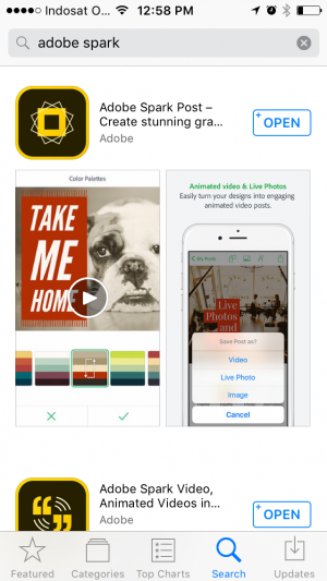 Keluarga adobe spark di appstore spark post