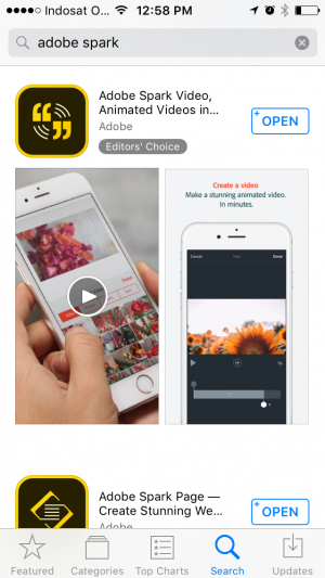 Keluarga adobe spark di appstore spark video